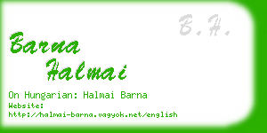 barna halmai business card